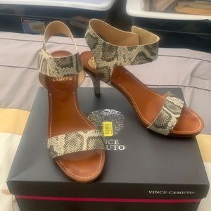 Best offer. Animal print sandals w heel